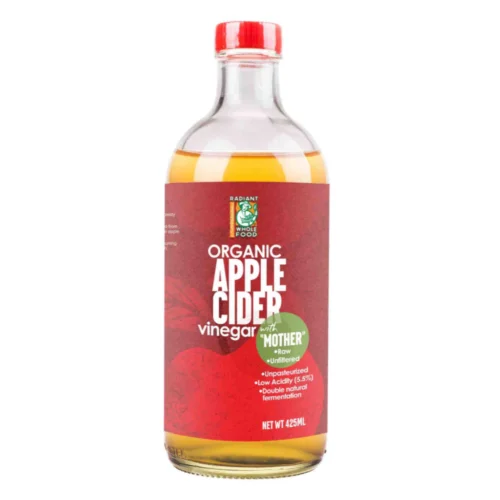 RADIANT ORGANIC APPLE CIDER VINEGAR  with  Mother Unfiltered     CERTIFIED CUKA APPLE ORGANIK