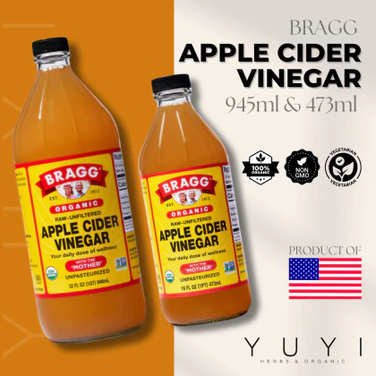 BRAGG ORGANIC APPLE CIDER VINEGAR with THE  MOTHER  RAW  Unfiltered 32oz 946ml 16oz 473ml CUKA APPLE BRAGG ORGANIK