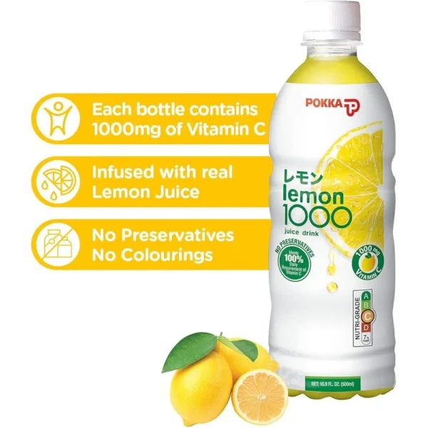 Pokka Lemon 1000mg  Vitamin C  Juice Drink Bottle 500ml