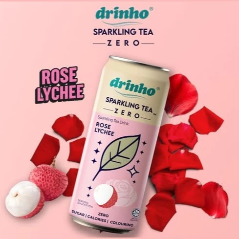 my-11134207-820la-mqpvxx6581sbcb.webp Drinho Rose Lychee Sparkling Tea Drink Zero Sugar 4 x 320ml
