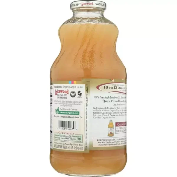 Lakewood Organic Pure Apple Juice  32oz 946ml Jus Epal Organik