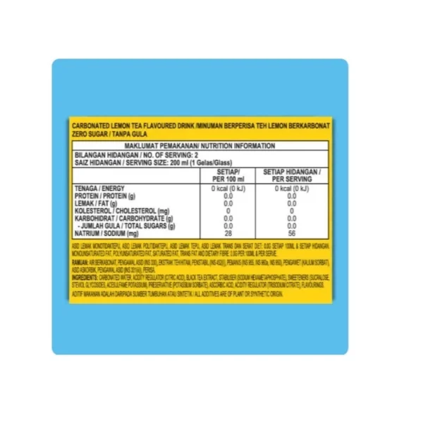 my-11134207-820le-mipeqahx5zigd5.webp Lipton Ice Lemon Soda Lemon Tea Flavour No Sugar 6 x 400ml