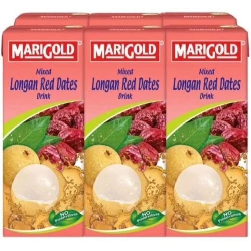 my-11134207-820lf-mqm7x6vi09vlca.webp MariGold Mixed Juice Longan Red Dates Drink 40 Less Sugar Fresh Juice 6 x 250ml