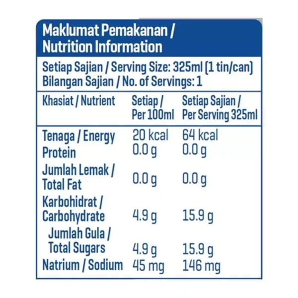 100PLUS Original Carbonated Isotonic Electrolyte Drink 6x325ml