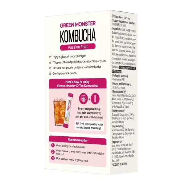 sg-11134201-825an-mrjnl6j5pd6q2a.webp Green Monster Kombucha Passion Fruit Flavoured 5gx10s